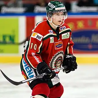 Image 9 Fredrik Pettersson Picture: Krm500 Fredrik Pettersson (born 1987) is a Swedish professional ice hockey player, pictured while with Frölunda HC and now playing for HC Donbass in the Kontinental Hockey League. A right winger, Pettersson's international record includes a gold at the 2013 IIHF World Championship and bronze in 2010. More selected pictures