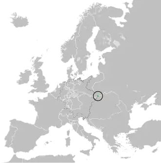 Location of the Free, Independent, and Strictly Neutral City of Cracow with its Territory within Europe