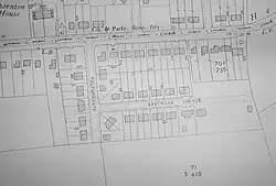A map showing the former site of the Fulfordgate association football ground and its surroundings