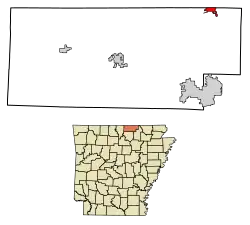 Location of Mammoth Spring in Fulton County, Arkansas.