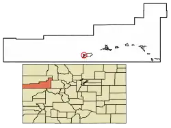 Location of Parachute in Garfield County, Colorado.