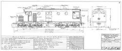 Commonwealth Railways general arrangement drawing of the NSU class, including specifications and speed/tractive effort graph