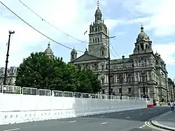 Barriers around public square