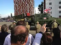 An RS‑122 rolling through central Kutaisi during the Georgian Independence Day military parade, 2012.