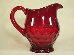 deep red glass pitcher