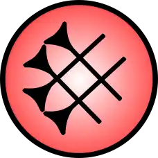 The central element of the GigaMesh Software Framework logo is the sign 𒆜 (kaskal) meaning "street" or "road junction".