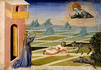 Giovanni di Paolo, Saint Clare Rescuing a Child Mauled by a Wolf ** (c. 1453–1462), 20.6 x 28.1&nbsp;cm
