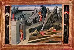 Saint John the Baptist in the Wilderness (1454) Tempera & gold on panel (31 × 39&nbsp;cm) National Gallery, London