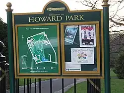 Notice board at the North Road entrance to Howard Park
