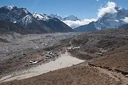 View of Gorak Shep and Khumbu Glacier