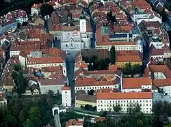 Aerial view of the Church and Upper town