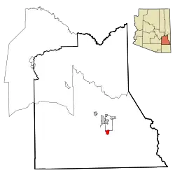 Location in Graham County and the state of Arizona