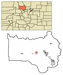 Location of Hot Sulphur Springs in Grand County, Colorado.