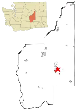 Location of Moses Lake, Washington