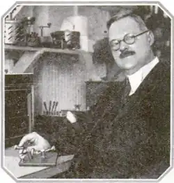 Greenleaf Whittier Pickard, in his laboratory, from 1922