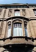 Four-sash Art Nouveau style bow window on the Boulevard De Smet de Nayer in Brussels