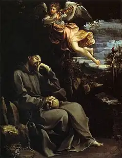 St Francis Consoled by Angelic Music – Guido Reni