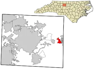 Location in Guilford County and the state of North Carolina.