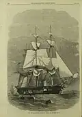 HM Steam-Corvette Racoon, 22 Guns, 1863.[5] Fitted out for Prince Alfred's arrival.
