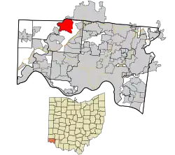 Location in Hamilton County and the state of Ohio.