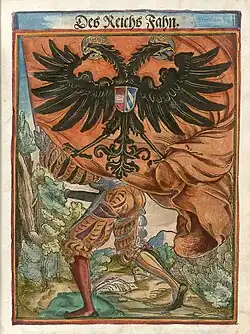 Depiction of the Reichssturmfahne in a 1545 woodcut