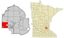Location of Minnetrista within Hennepin County, Minnesota