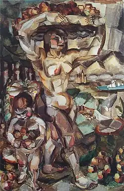 Henri Le Fauconnier, 1910–11, L'Abondance (Abundance), oil on canvas, 191 x 123 cm, Kunstmuseum Den Haag[99]