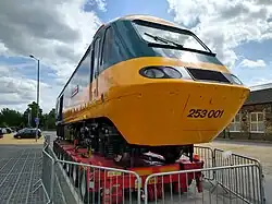 High Speed Train 125 (HST 125) power car 43002 Sir Kenneth Grange, 'Steam' museum, Swindon.