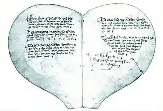 The Danish "Heart Book", a heart-shaped manuscript of love ballads from the 1550s