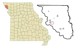 Location of Fortescue, Missouri