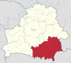 Location of Gomel region