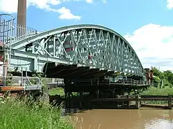 The Hull and Barnsley Railway swingbridge over the River Hull