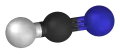Ball and stick model of hydrogen cyanide