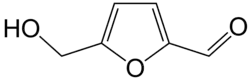 Structural formula of hydroxymethylfurfural