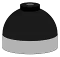 Illustration of cylinder shoulder painted black for nitrogen