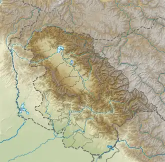 Map showing the location of Machoi Glacier