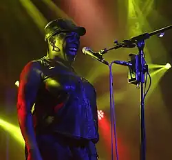 Sharon Funchess performing with Light Asylum at Infest Festival in 2019.