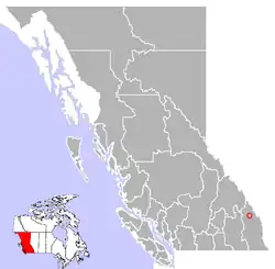 Location of Invermere, British Columbia