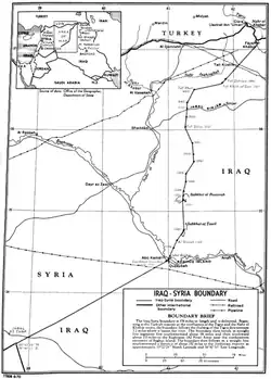Map of the Iraq-Syria border