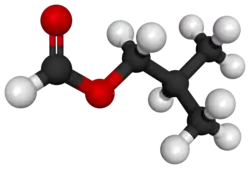 Ball and stick model of isobutyl formate