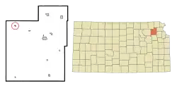Location within Jackson County and Kansas