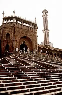 Northeast entrance to Delhi, India's Jama Masjid.