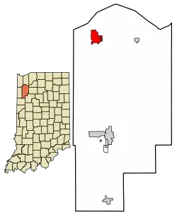Location of De Motte in Jasper County, Indiana.
