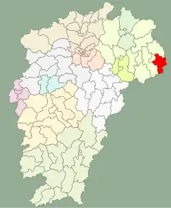 Location in Jiangxi