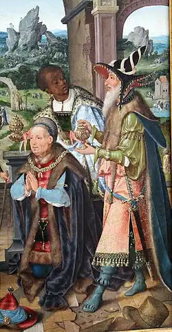 As one of the Magi by Joos van Cleve, c. 1520[38]