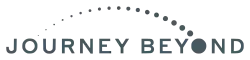 "Journey Beyond" printed in upper case beneath an arch of dots increasing in opacity towards the "O" in "Beyond"