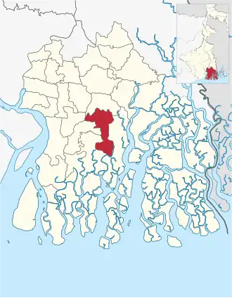 Location of Jaynagar II community development block in South 24 Parganas district