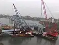 Removal of the third bridge's rail span