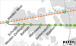 Map of the Weiden extensions