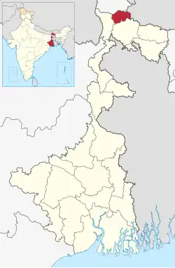 Location of Kalimpong district in West Bengal